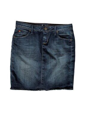 Hudson Denim Skirt Size 26 Jean Lightly Distressed Flap Pocket Stretch